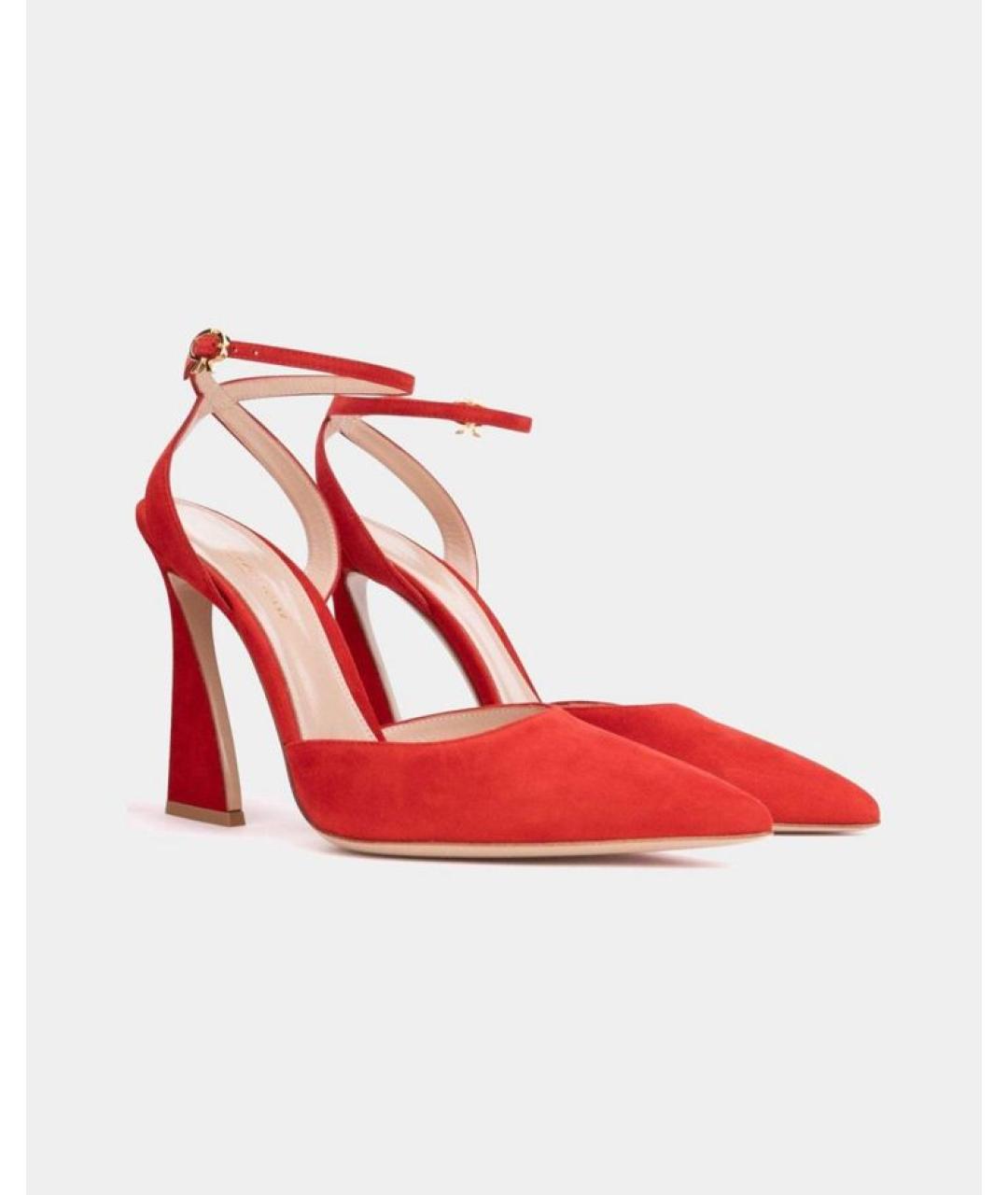 GIANVITO ROSSI Красные замшевые туфли, фото 4