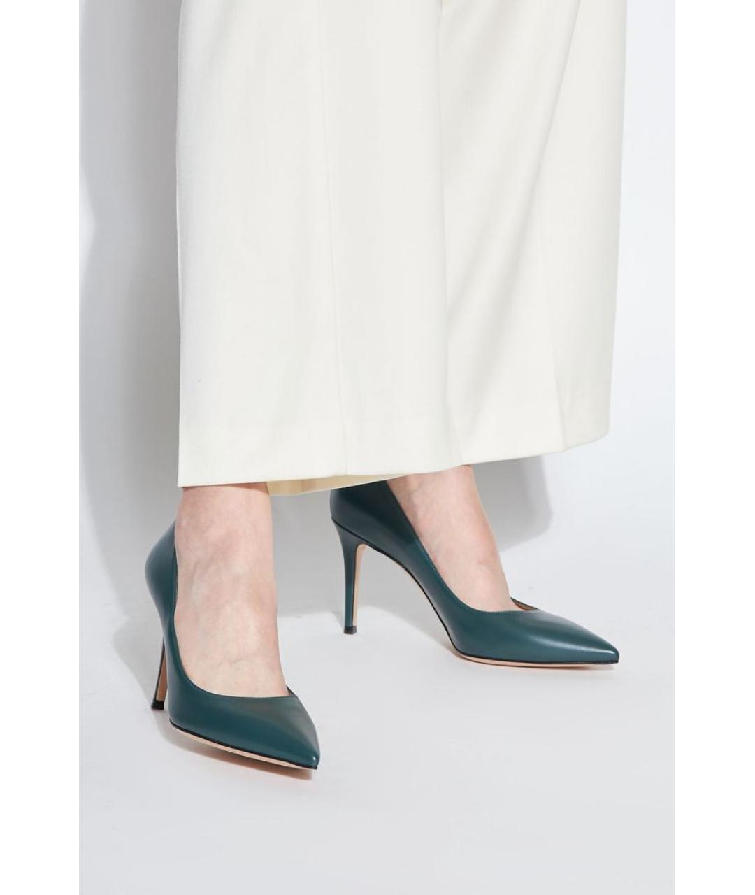 GIANVITO ROSSI Зеленые кожаные туфли, фото 3