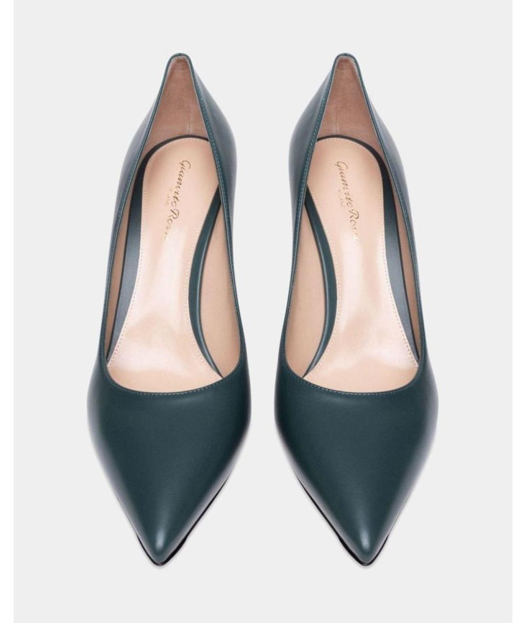 GIANVITO ROSSI Зеленые кожаные туфли, фото 5