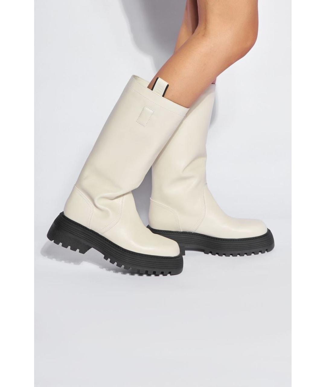 3JUIN Белые кожаные сапоги, фото 5