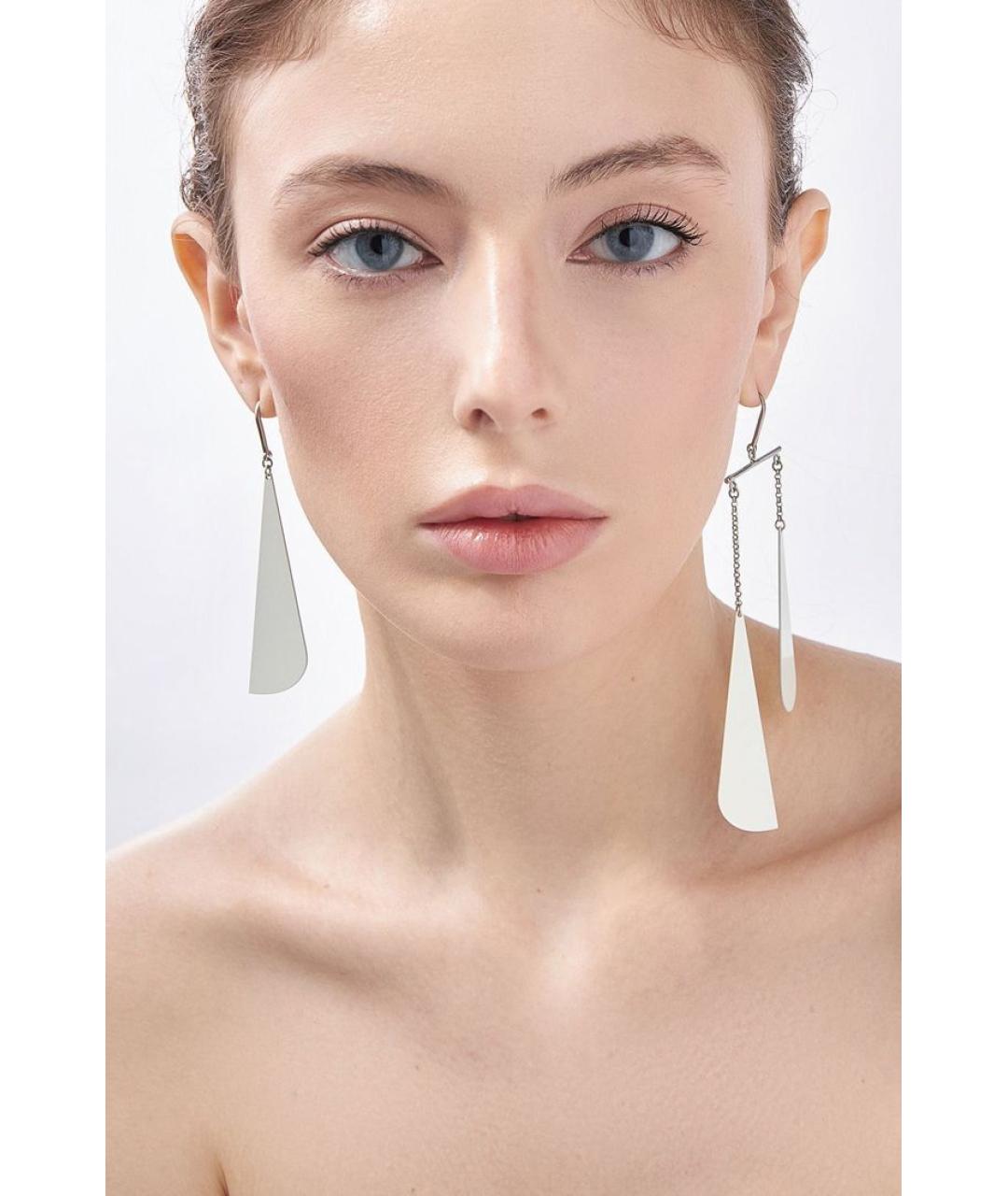 ISABEL MARANT Белые латунные серьги, фото 2