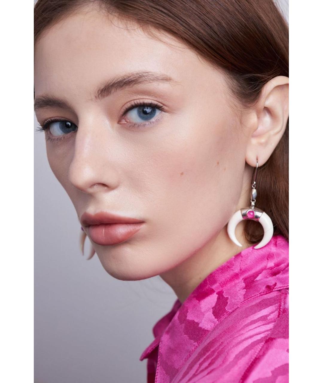 ISABEL MARANT Белые металлические серьги, фото 2