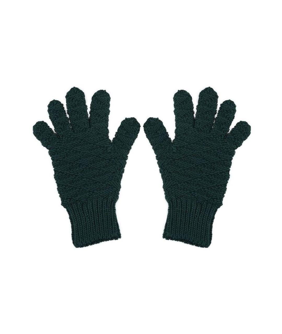 BOTTEGA VENETA Зеленые перчатки, фото 1