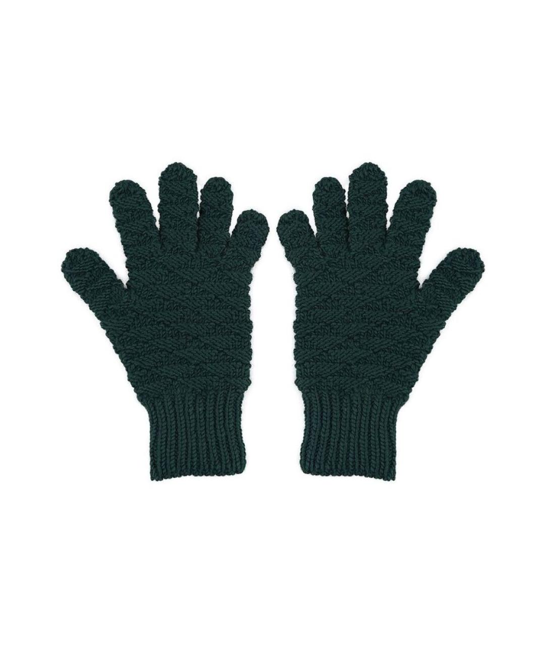 BOTTEGA VENETA Зеленые перчатки, фото 2