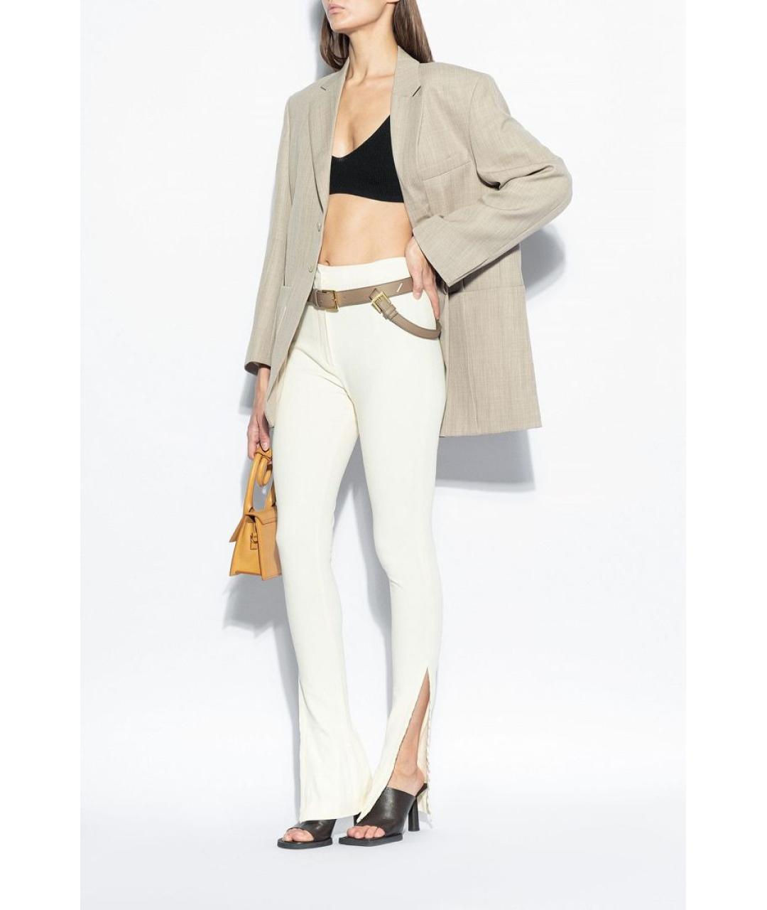 JACQUEMUS Бежевый кожаный ремень, фото 2