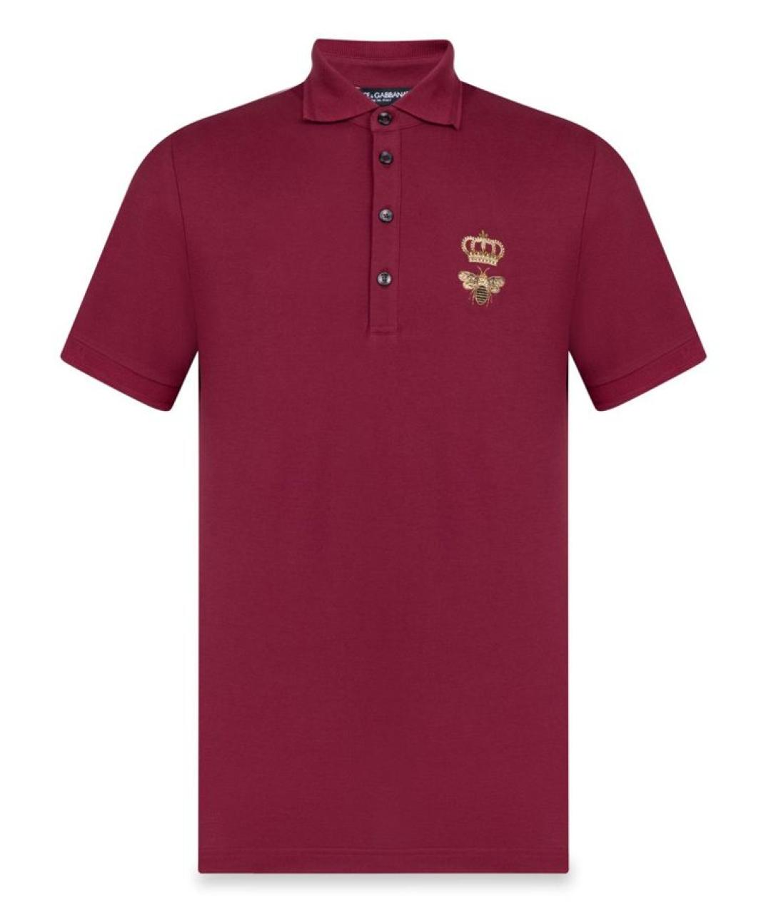 DOLCE&GABBANA Бордовое поло с коротким рукавом, фото 1