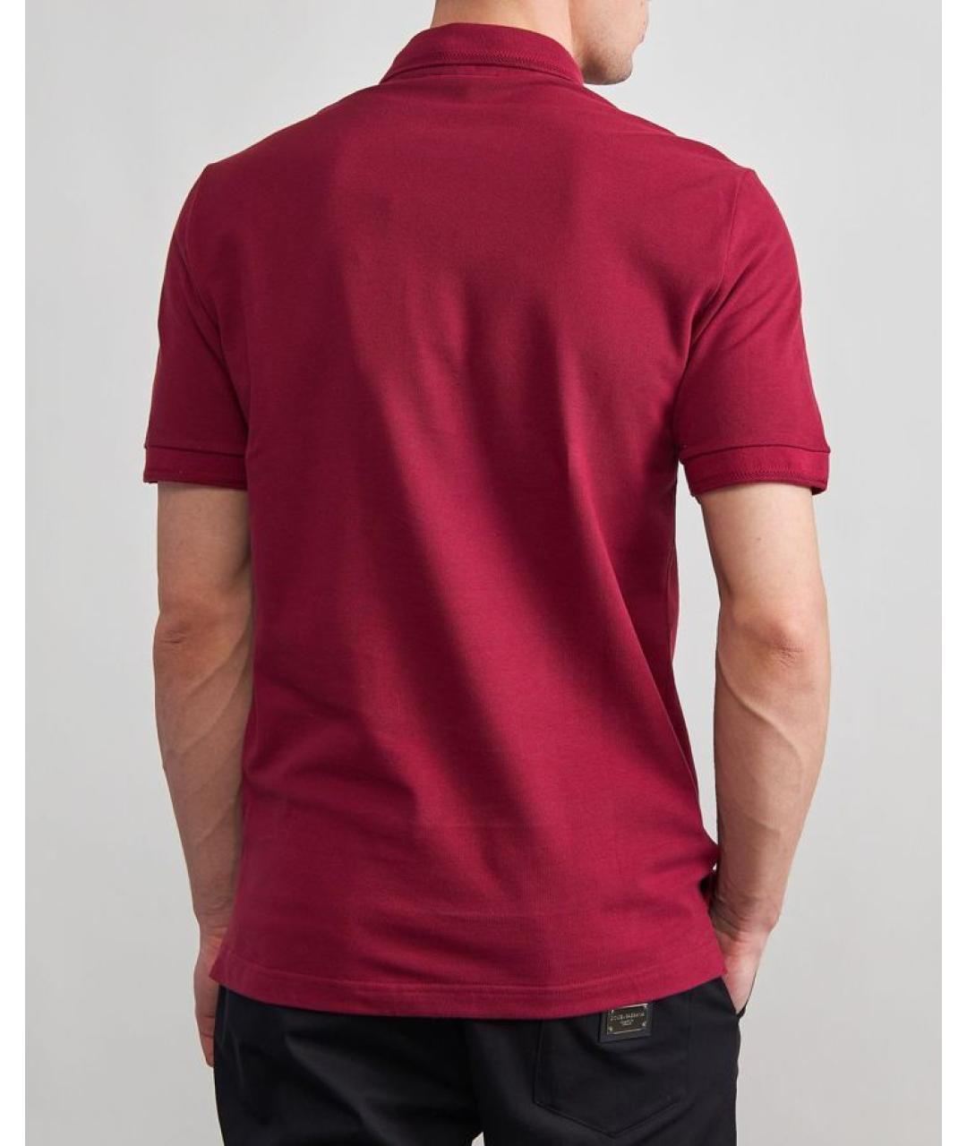 DOLCE&GABBANA Бордовое поло с коротким рукавом, фото 4