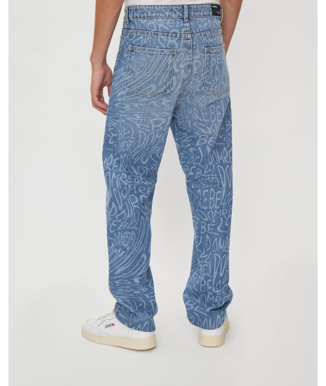 DOMREBEL Синие хлопковые прямые джинсы, фото 5