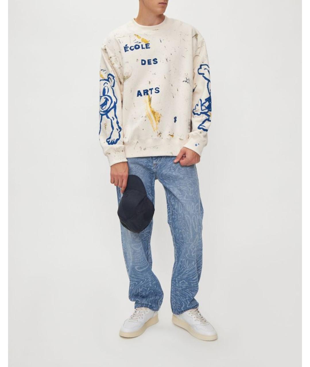 DOMREBEL Синие хлопковые прямые джинсы, фото 2