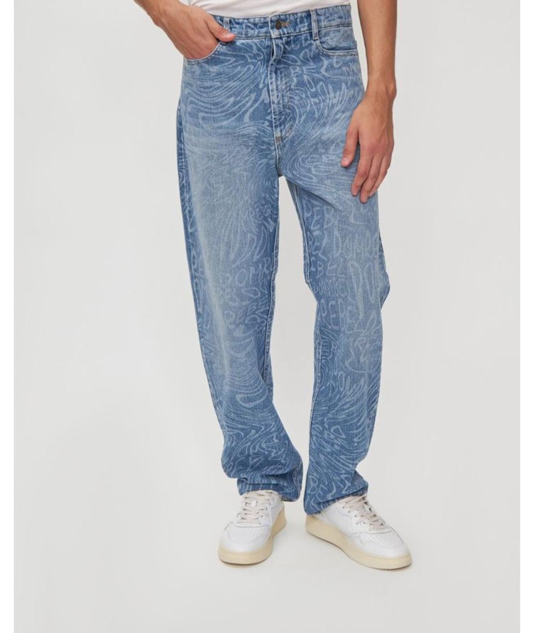 DOMREBEL Синие хлопковые прямые джинсы, фото 3