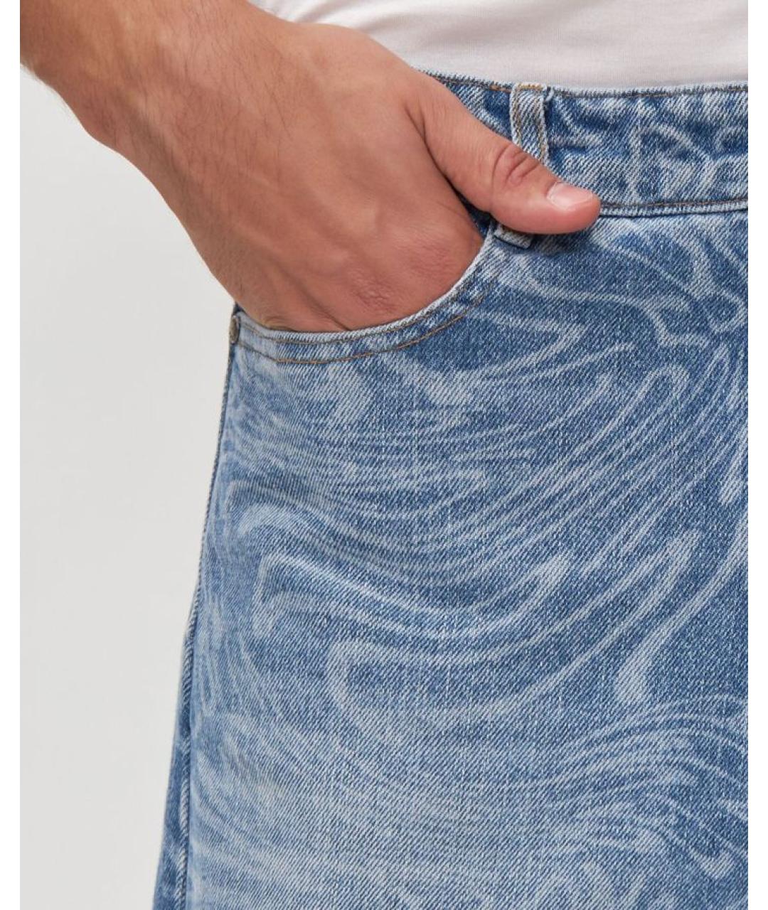 DOMREBEL Синие хлопковые прямые джинсы, фото 6