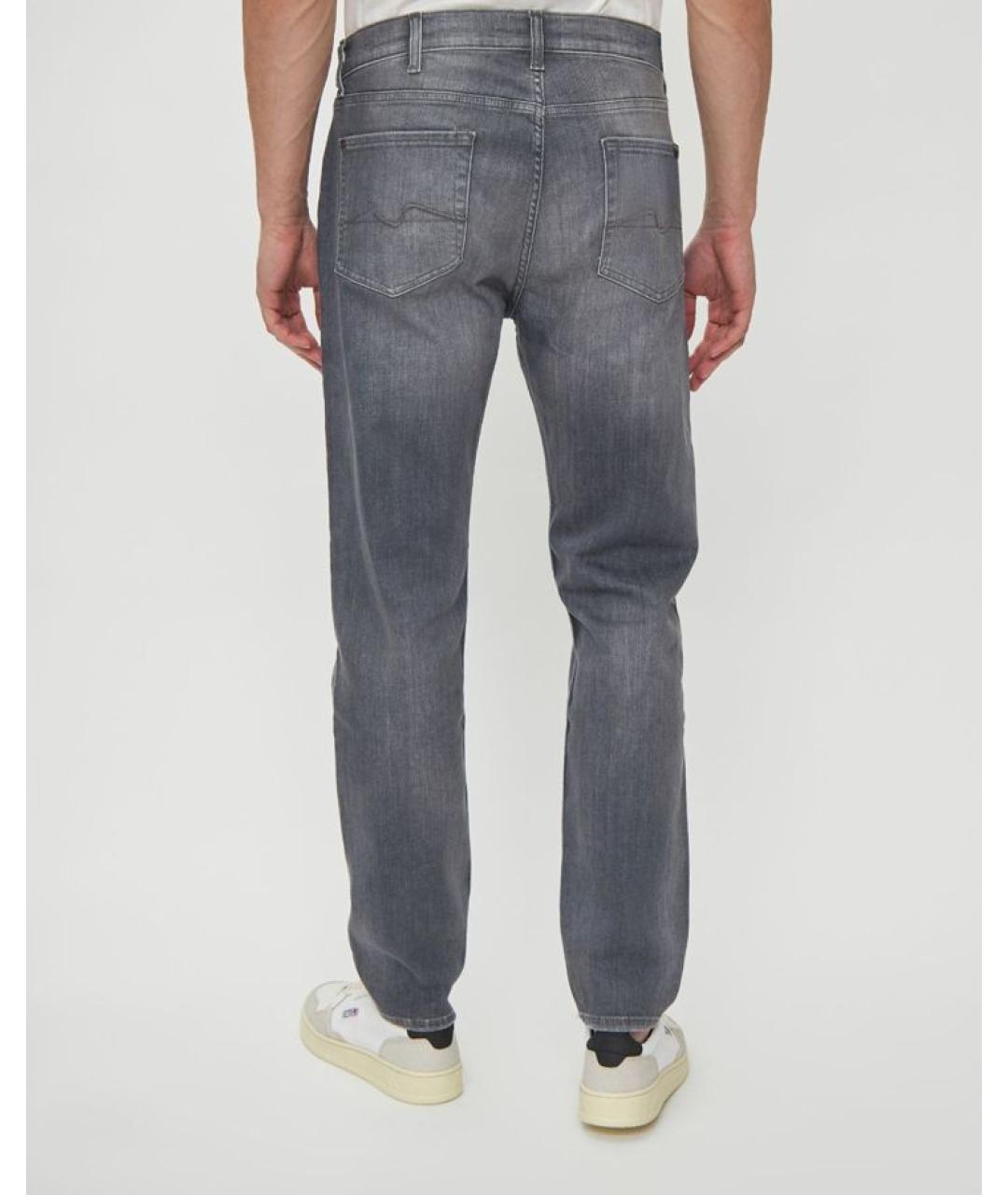 7 FOR ALL MANKIND Серые хлопковые прямые джинсы, фото 7