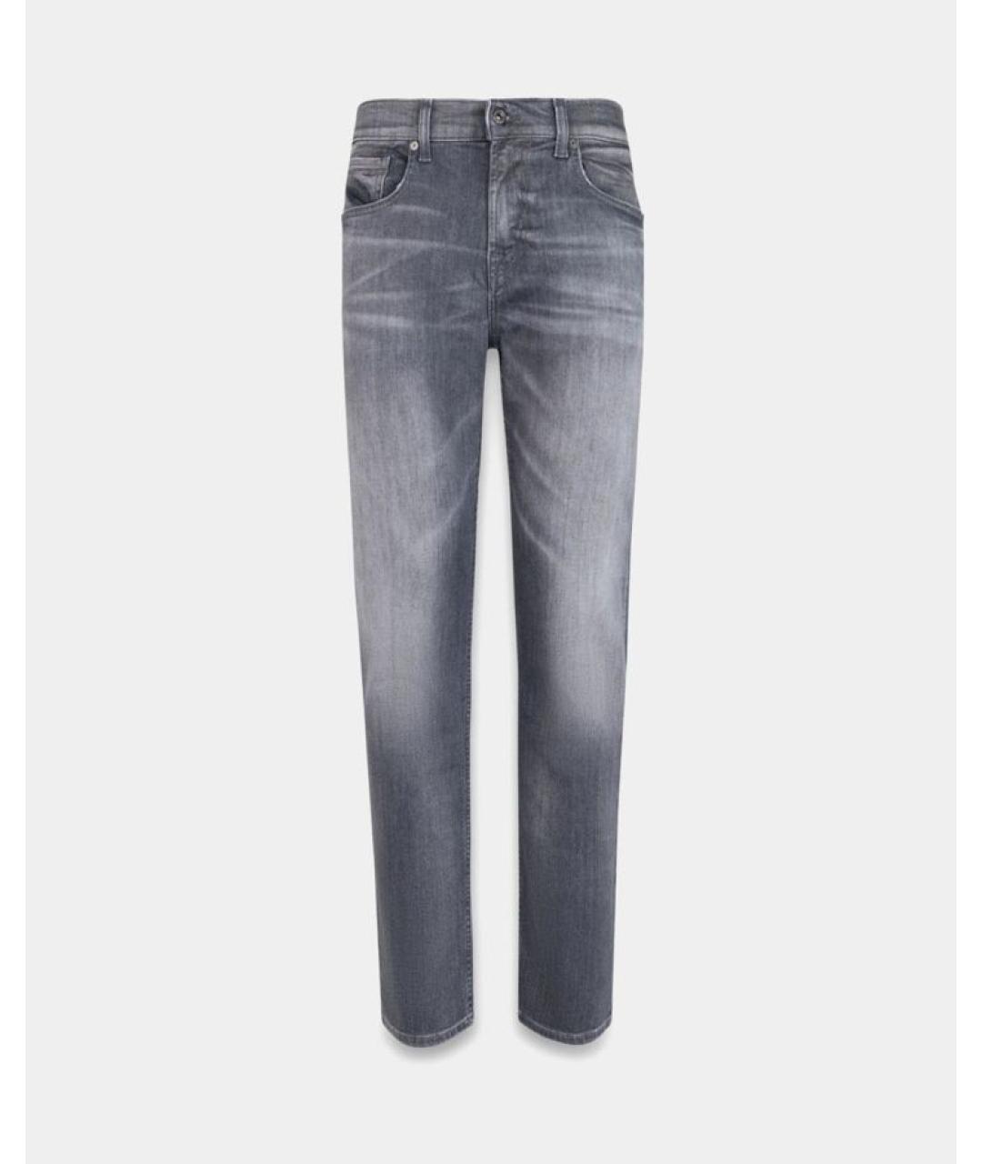 7 FOR ALL MANKIND Серые хлопковые прямые джинсы, фото 6