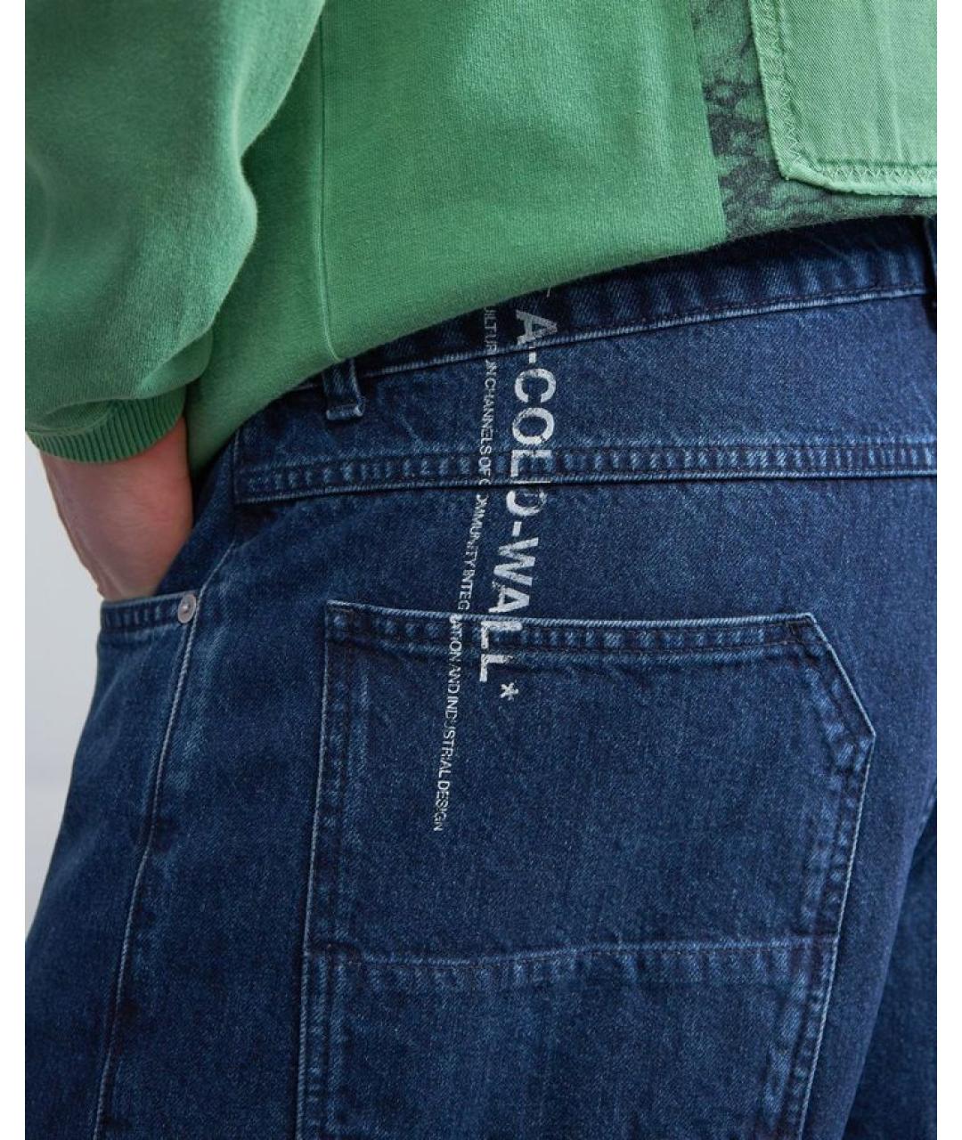 A-COLD-WALL* Синие хлопковые прямые джинсы, фото 6