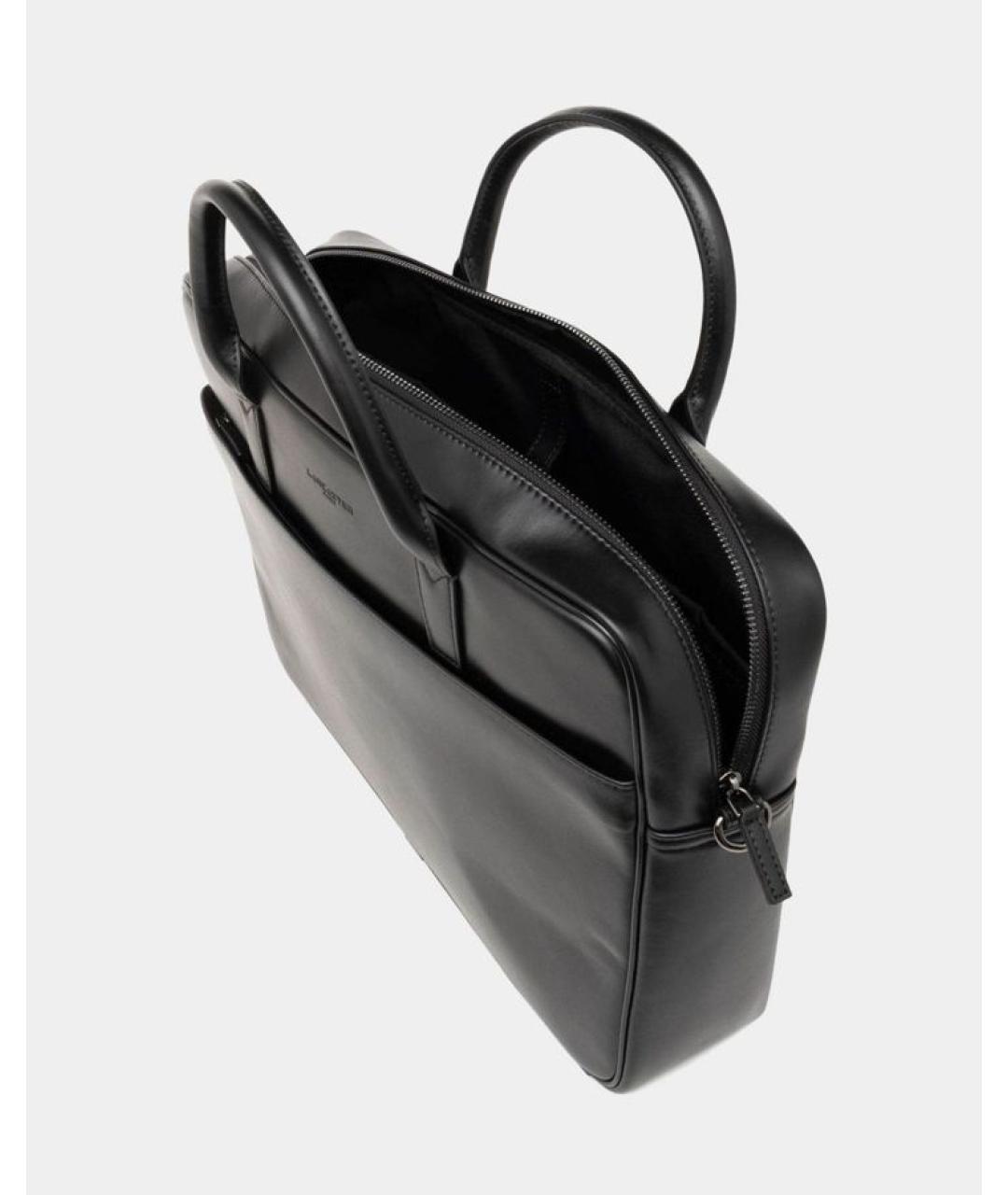 LANCASTER Черный кожаный портфель, фото 5