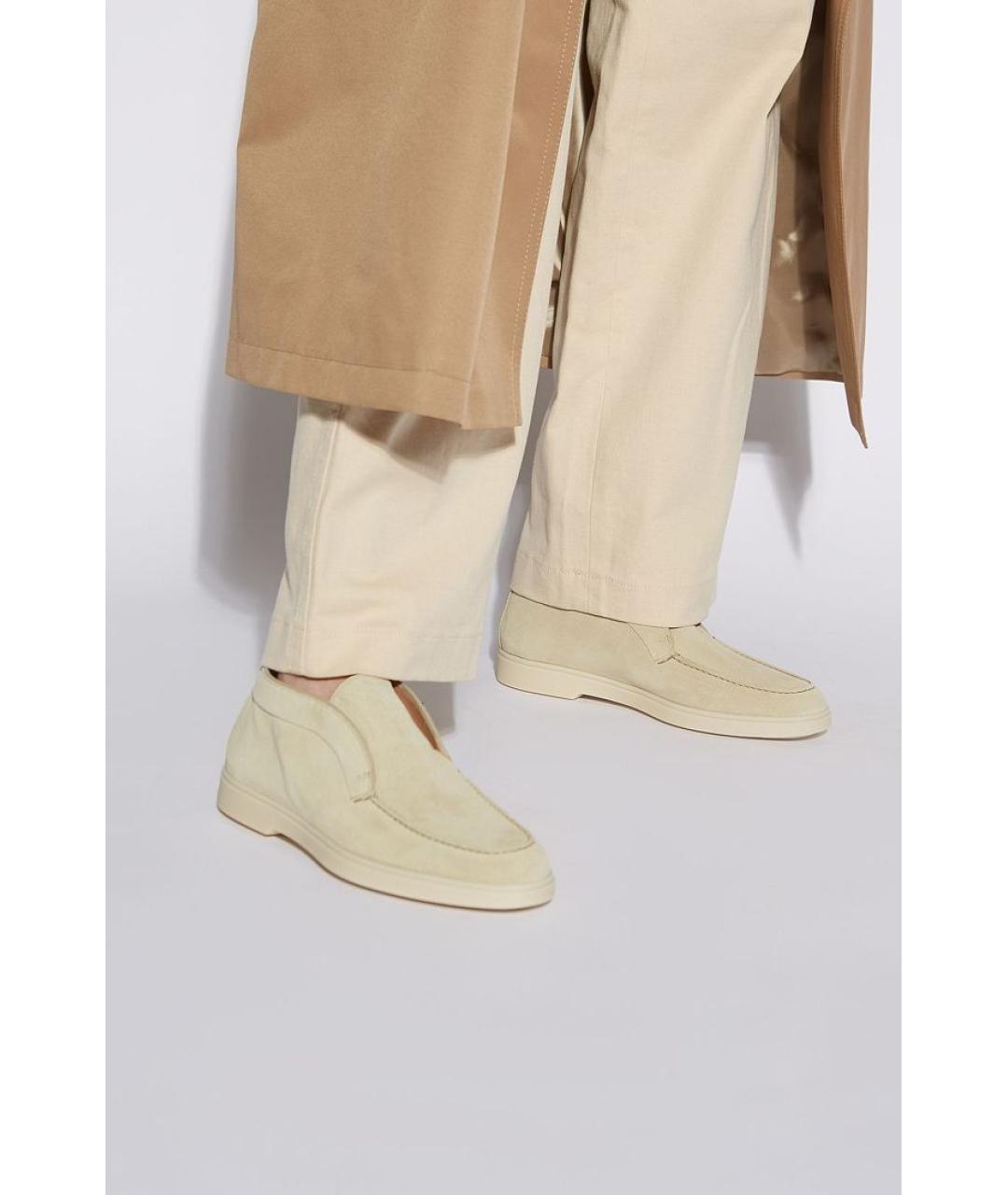 SANTONI Белые замшевые лоферы, фото 3