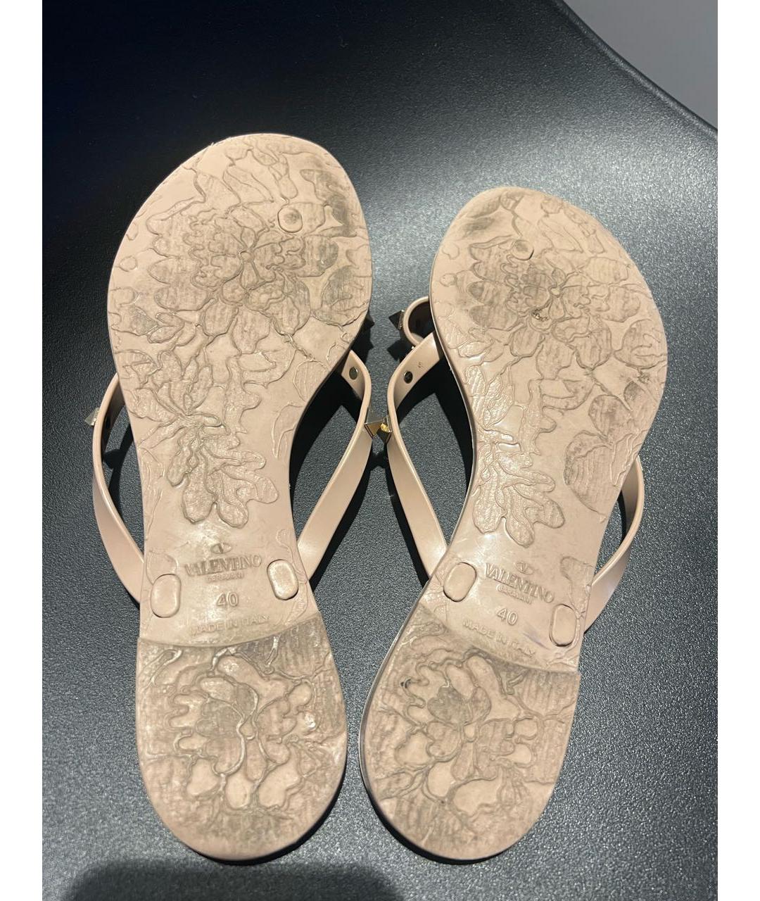 VALENTINO Розовые резиновые шлепанцы, фото 5