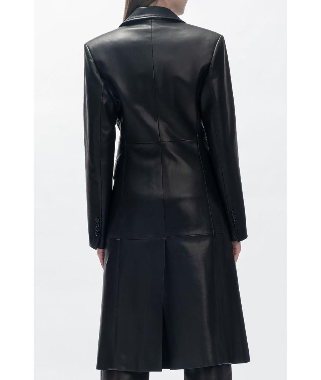 BATS Черное кожаное пальто, фото 4