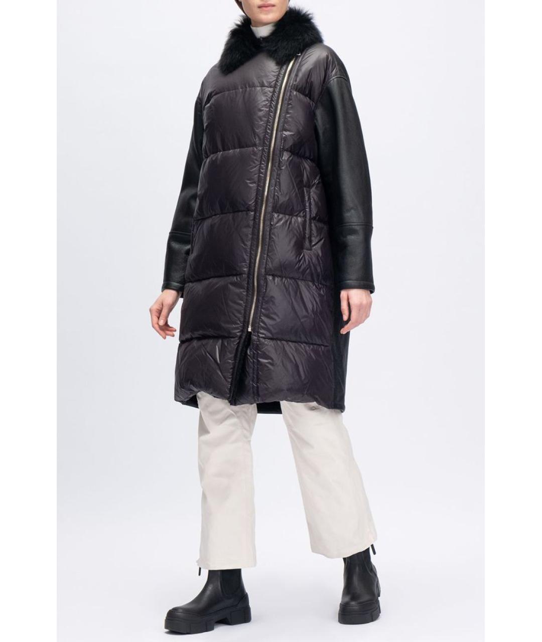 YVES SALOMON Черная дубленка, фото 3