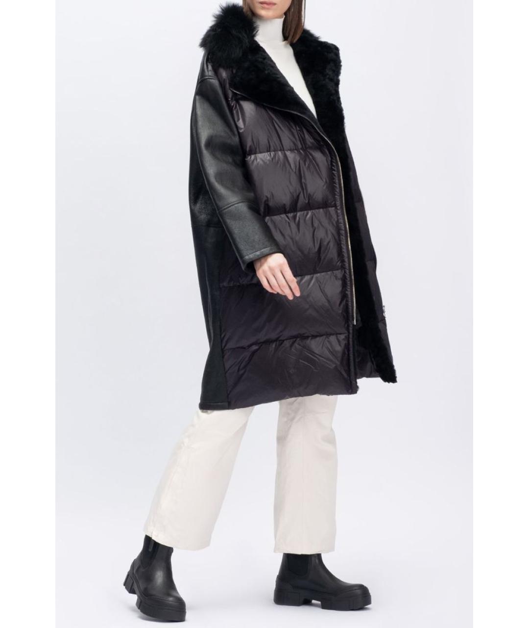 YVES SALOMON Черная дубленка, фото 2