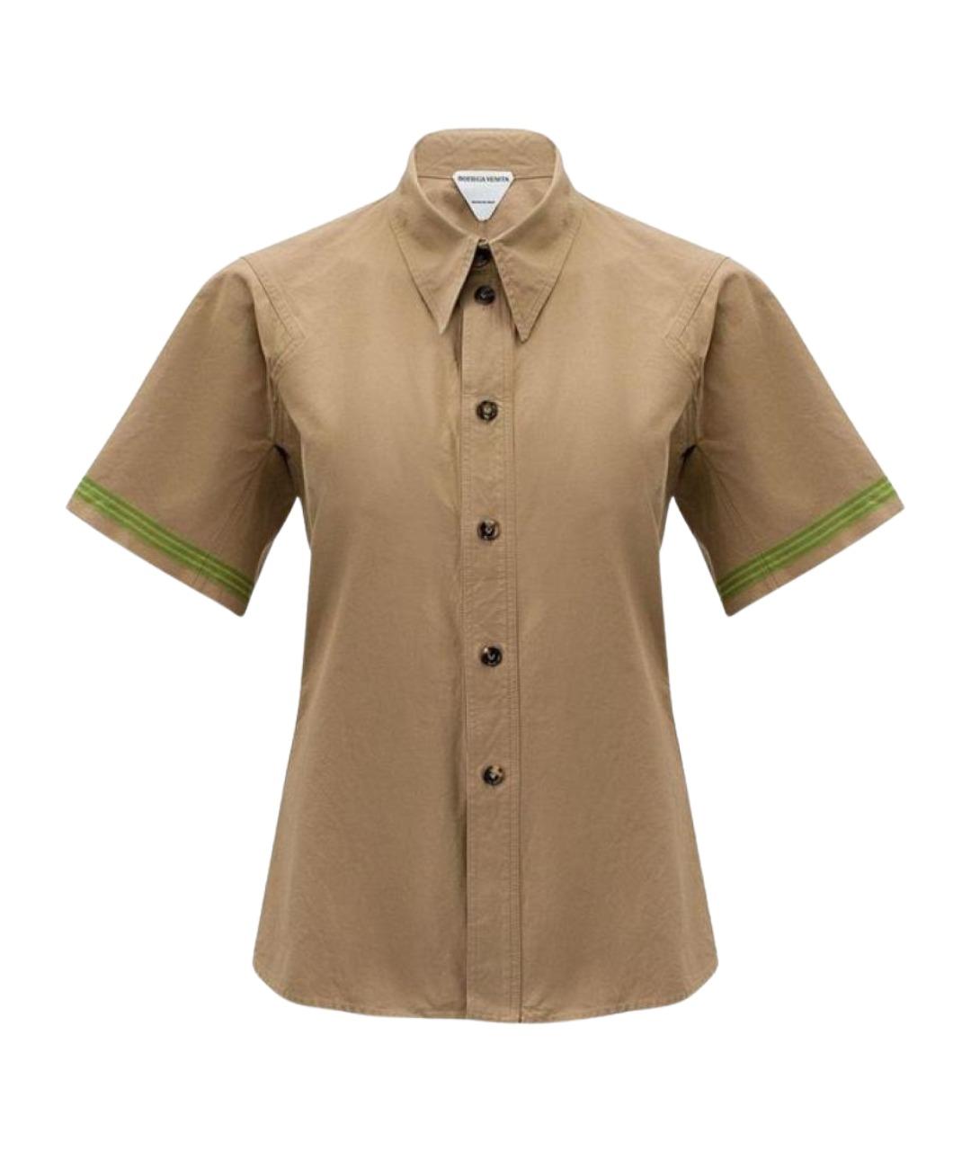 BOTTEGA VENETA Бежевая хлопковая рубашка, фото 1