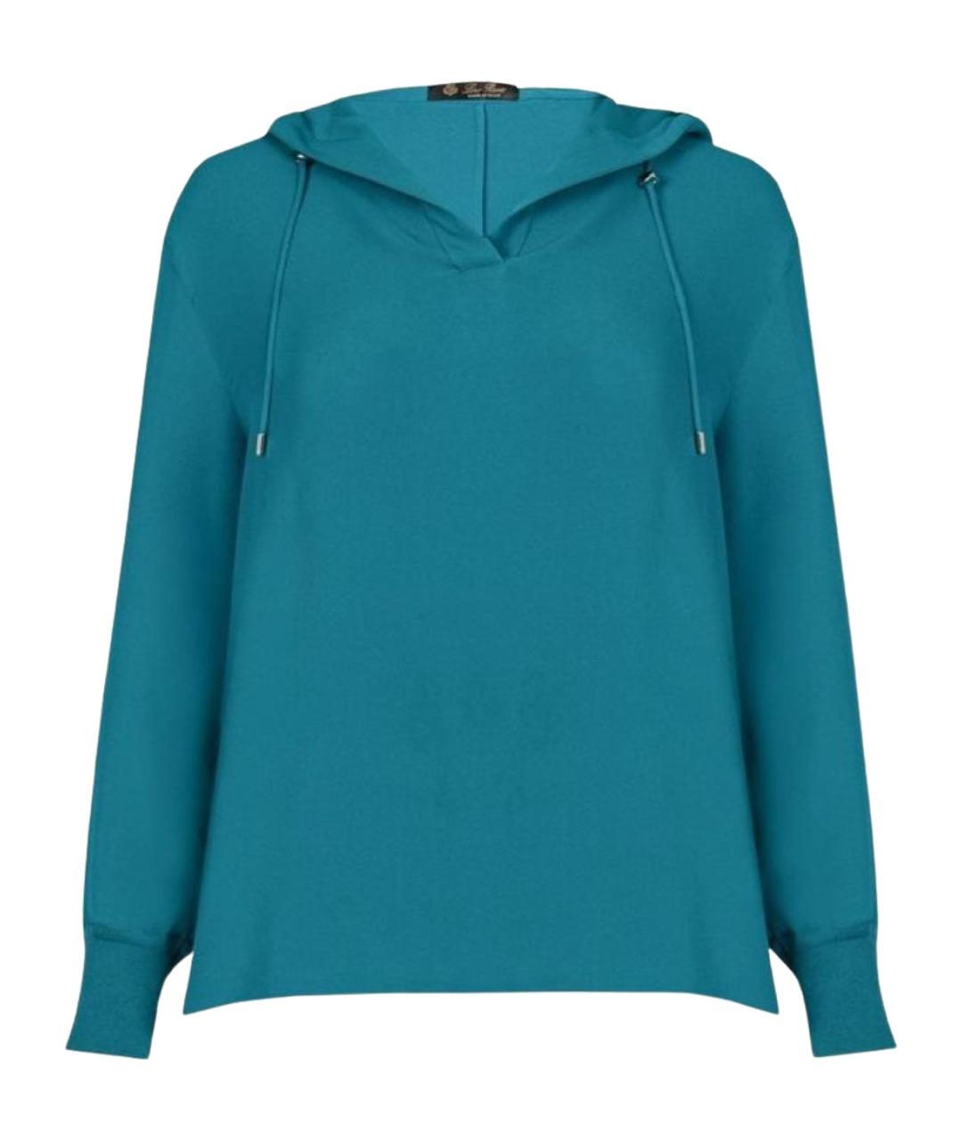 LORO PIANA Бирюзовая шелковая рубашка, фото 1