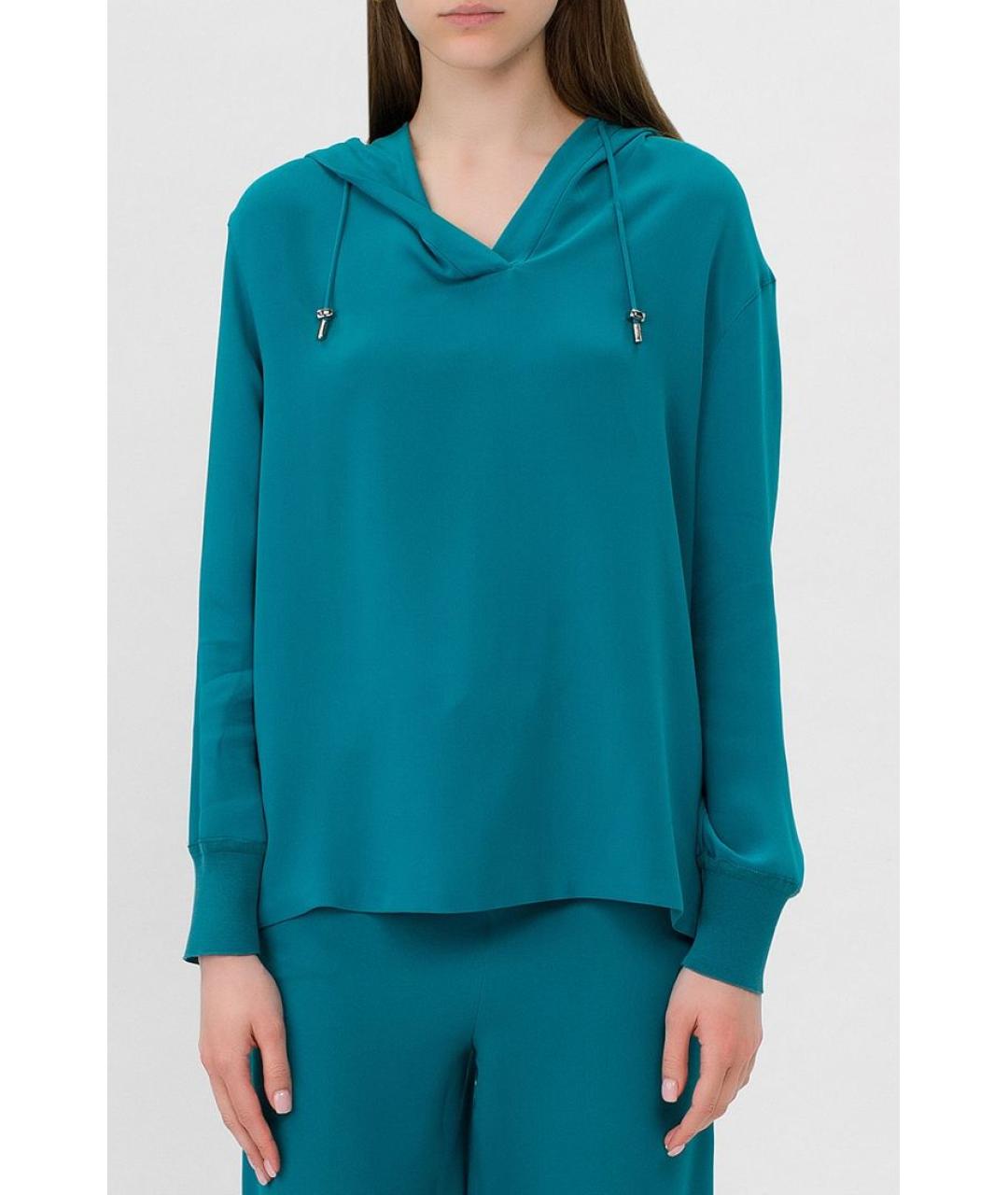 LORO PIANA Бирюзовая шелковая рубашка, фото 2