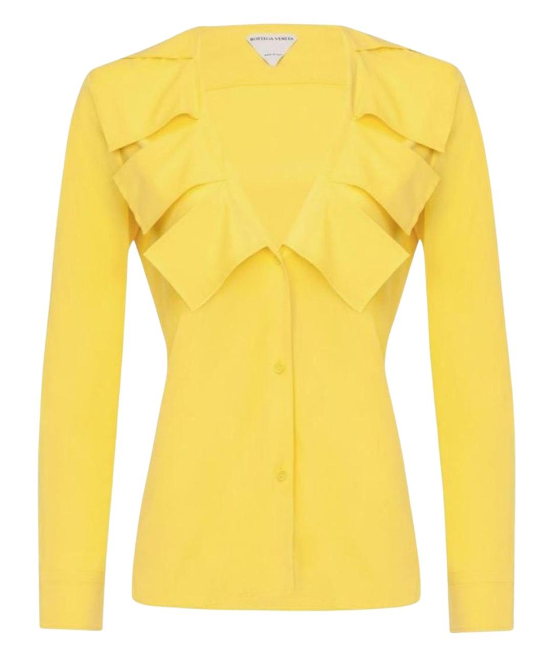 BOTTEGA VENETA Желтая вискозная рубашка, фото 1
