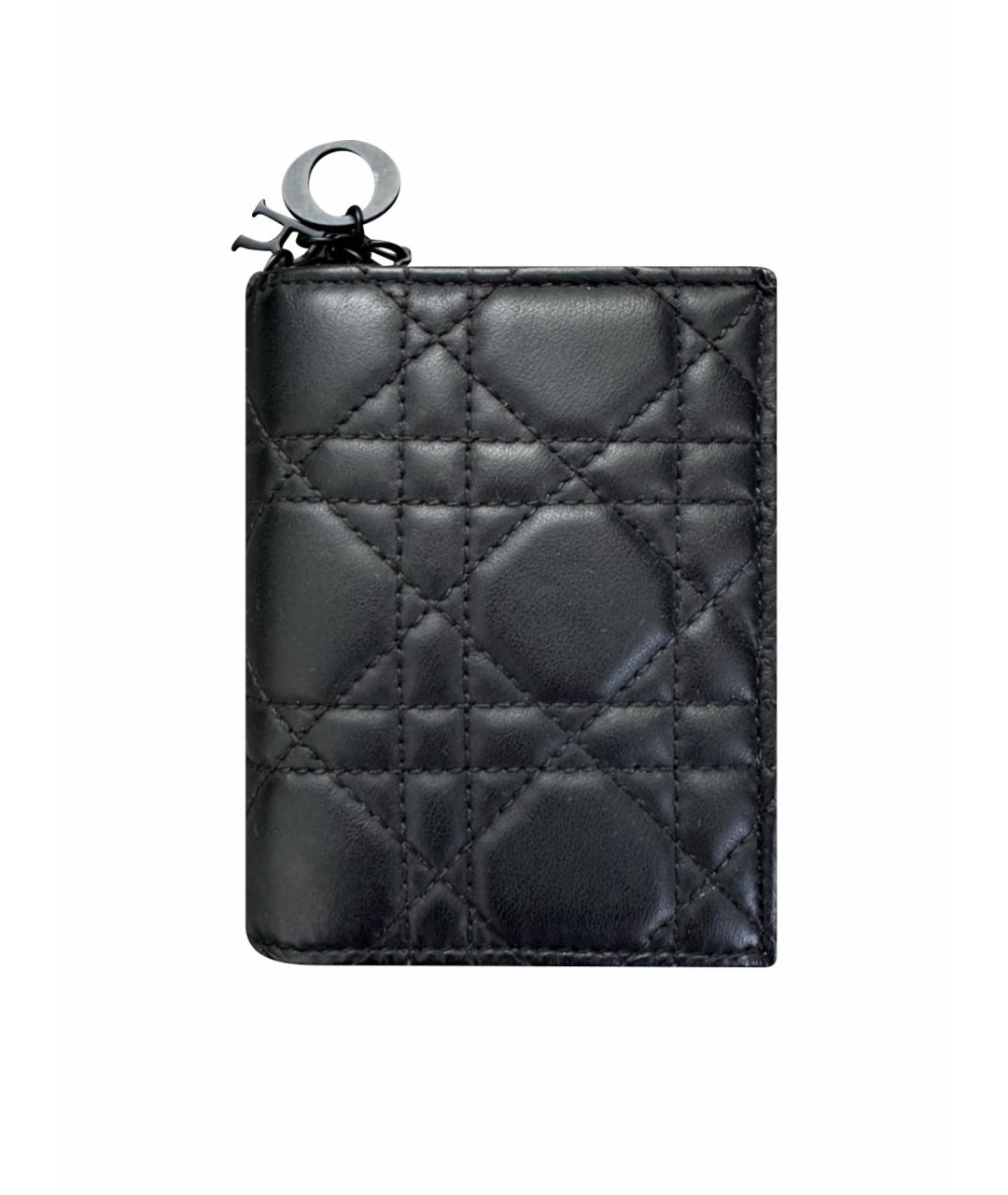 CHRISTIAN DIOR Черный кожаный кошелек, фото 1