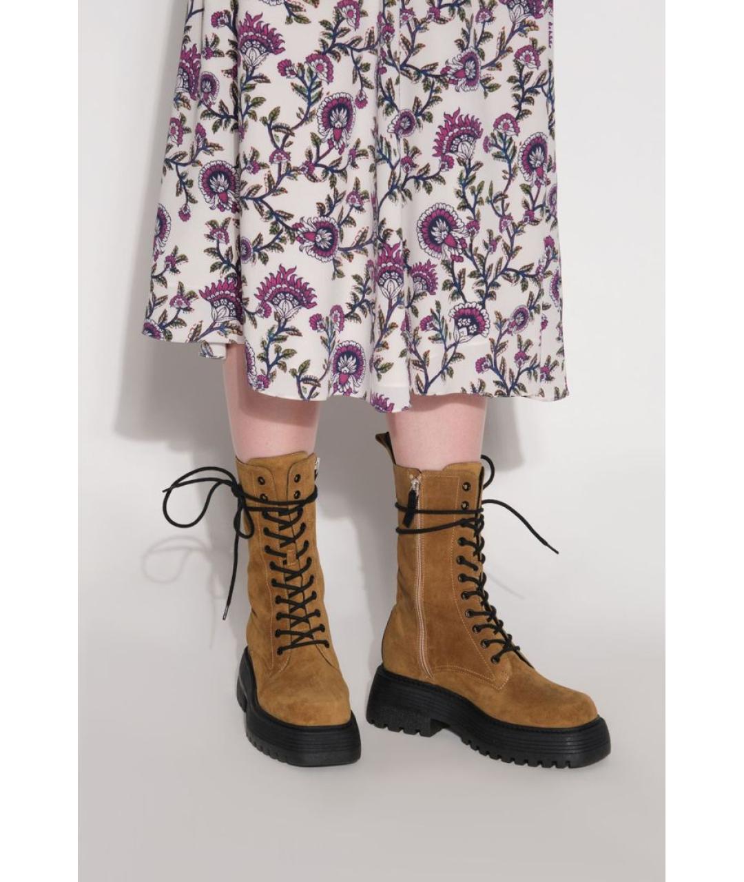 3JUIN Коричневые замшевые ботинки, фото 3