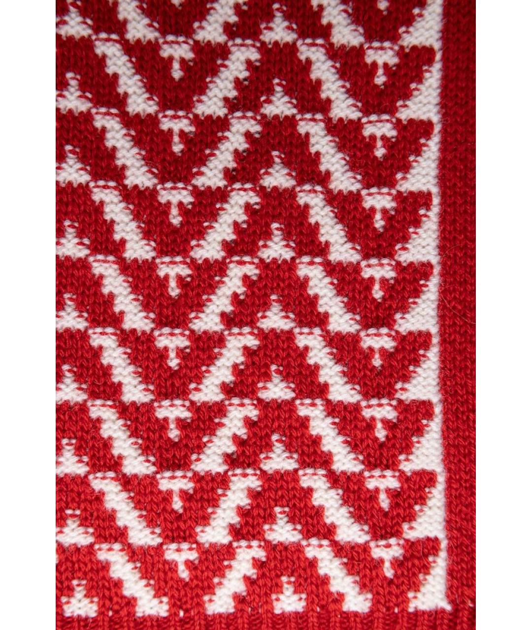 VALENTINO Красный шерстяной шарф, фото 2