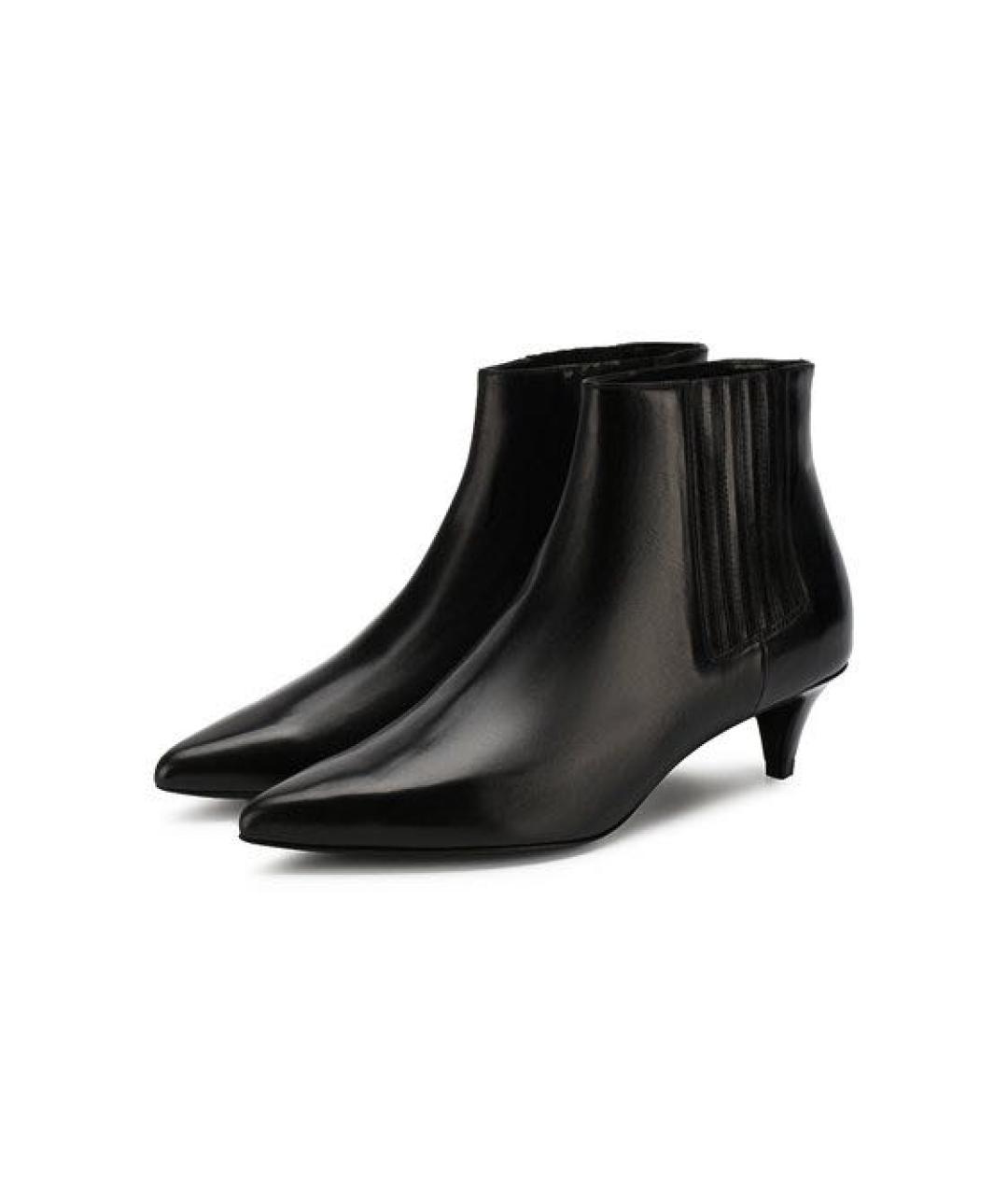 CELINE Черные кожаные ботильоны, фото 2