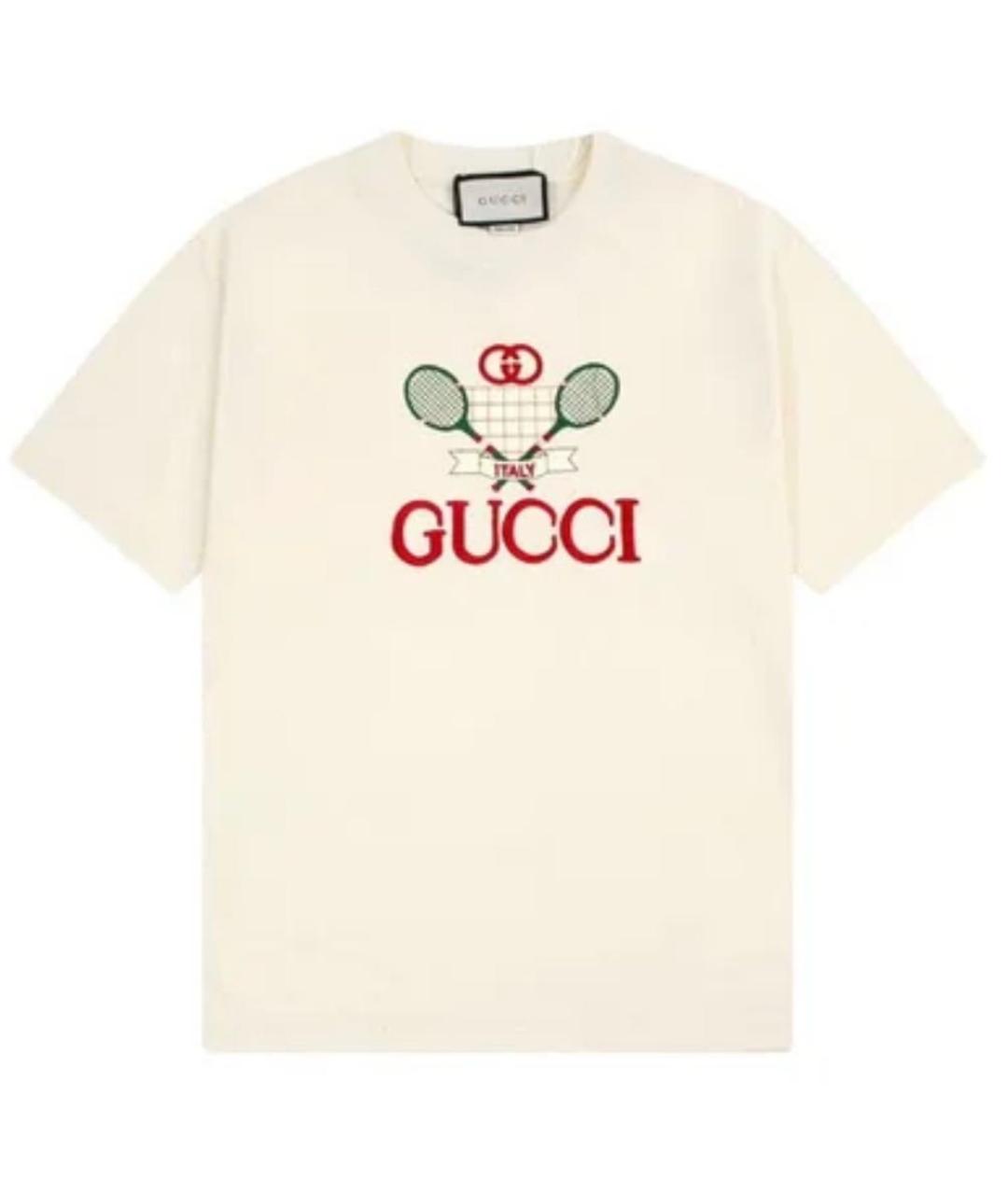 GUCCI Белая хлопковая футболка, фото 1