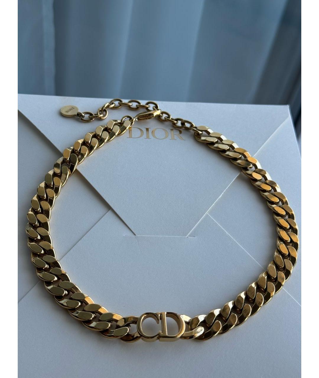 CHRISTIAN DIOR Золотой металлический чокер, фото 4