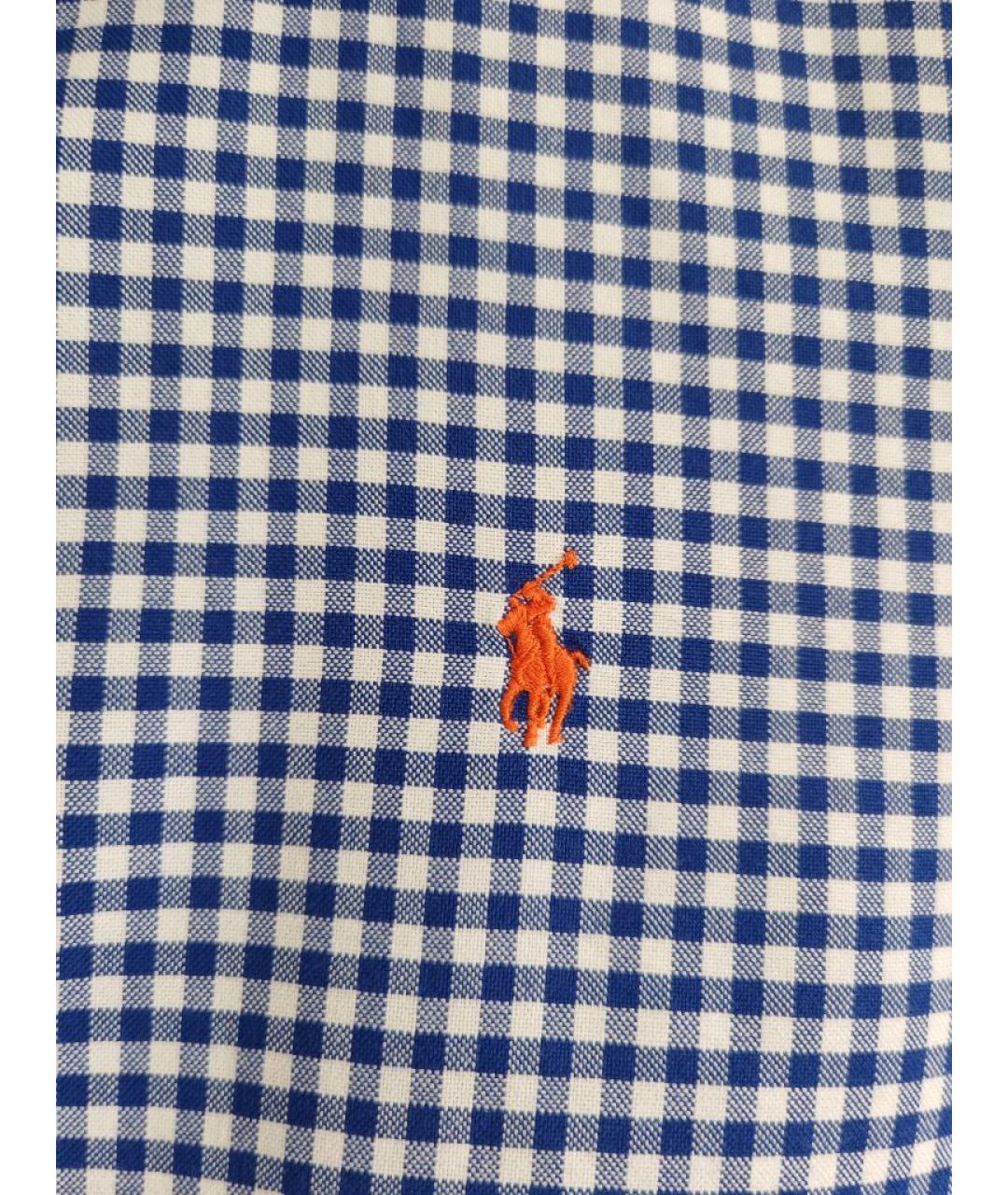 RALPH LAUREN Синяя хлопковая кэжуал рубашка, фото 6