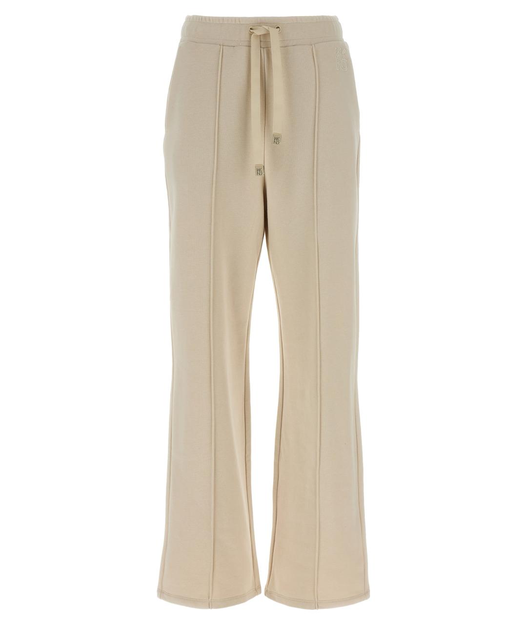WEEKEND MAX MARA Бежевые хлопковые прямые брюки, фото 1