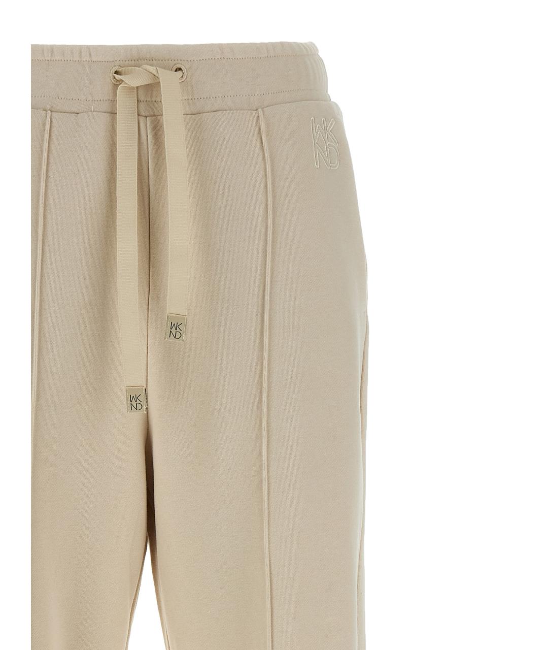 WEEKEND MAX MARA Бежевые хлопковые прямые брюки, фото 3