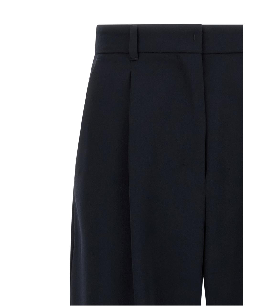 'S MAX MARA Темно-синие шерстяные прямые брюки, фото 3