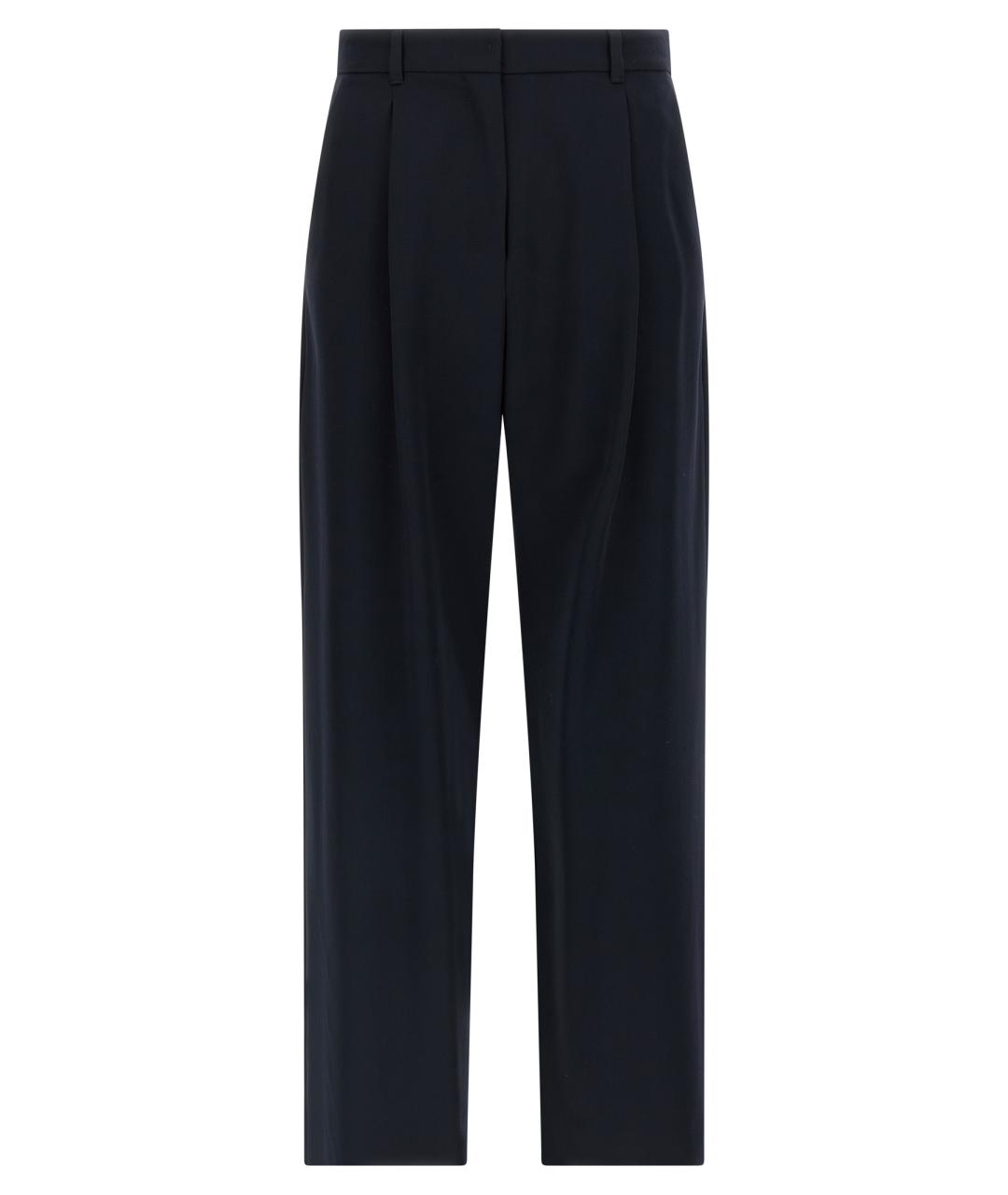 'S MAX MARA Темно-синие шерстяные прямые брюки, фото 1