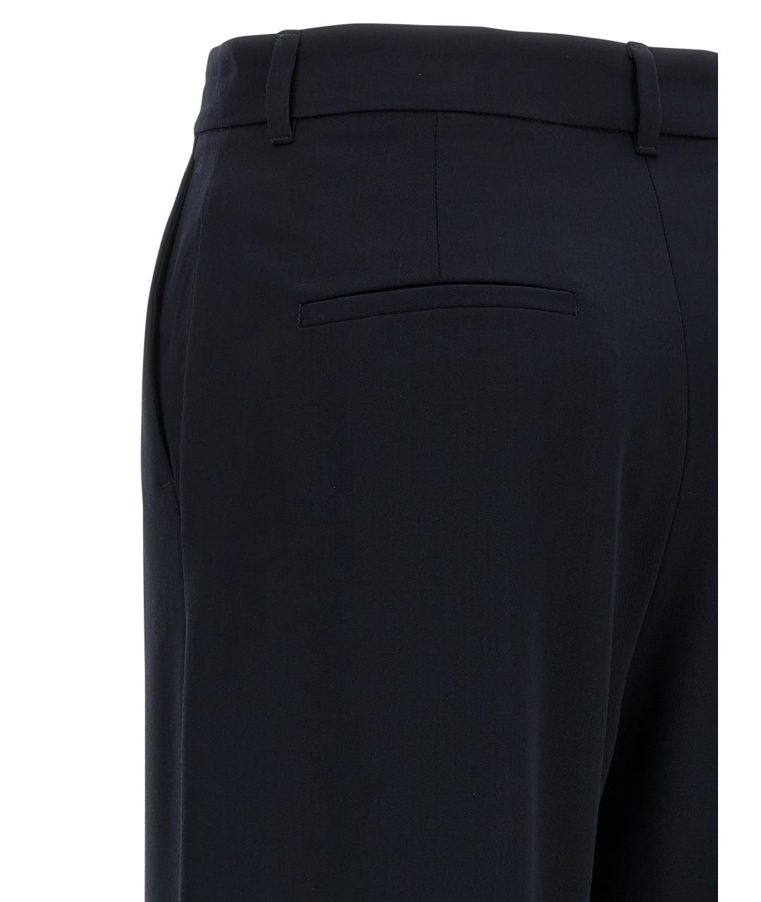 'S MAX MARA Темно-синие шерстяные прямые брюки, фото 4