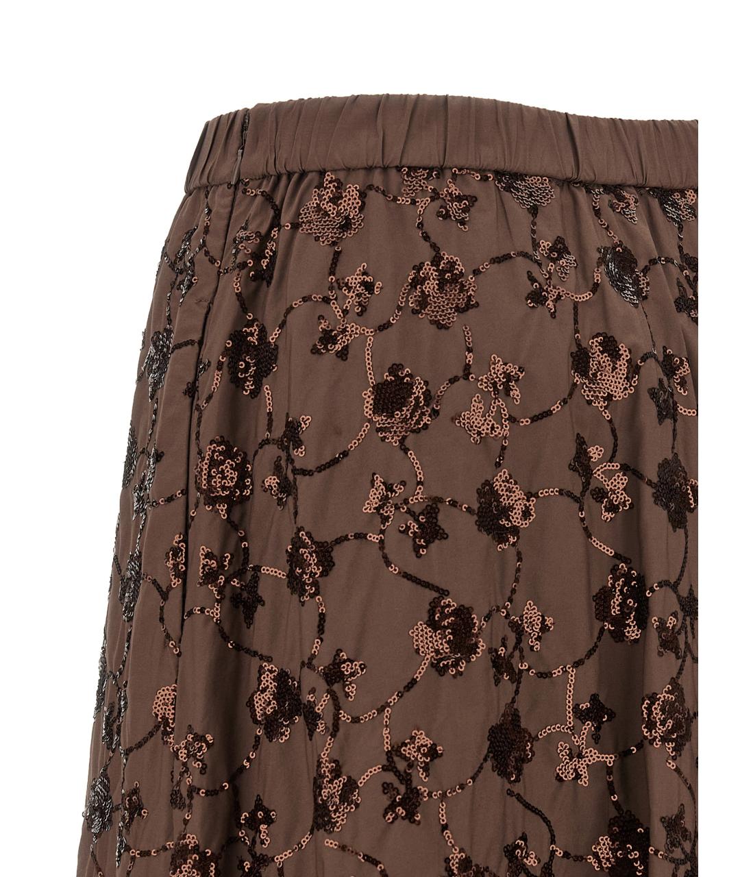 WEEKEND MAX MARA Коричневая юбка миди, фото 4