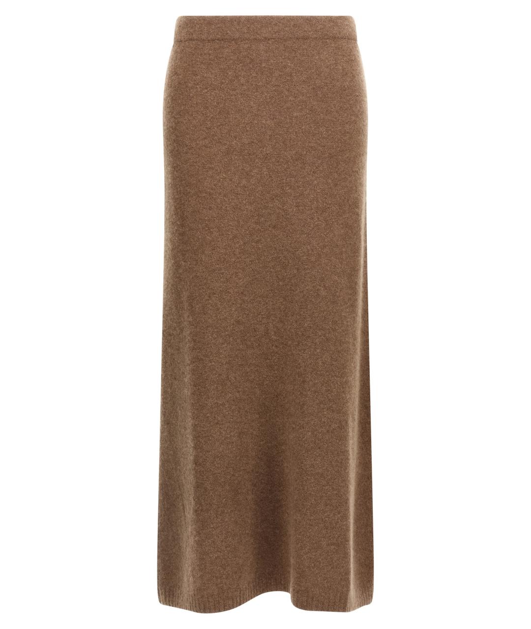 MAX MARA Коричневая шерстяная юбка миди, фото 1