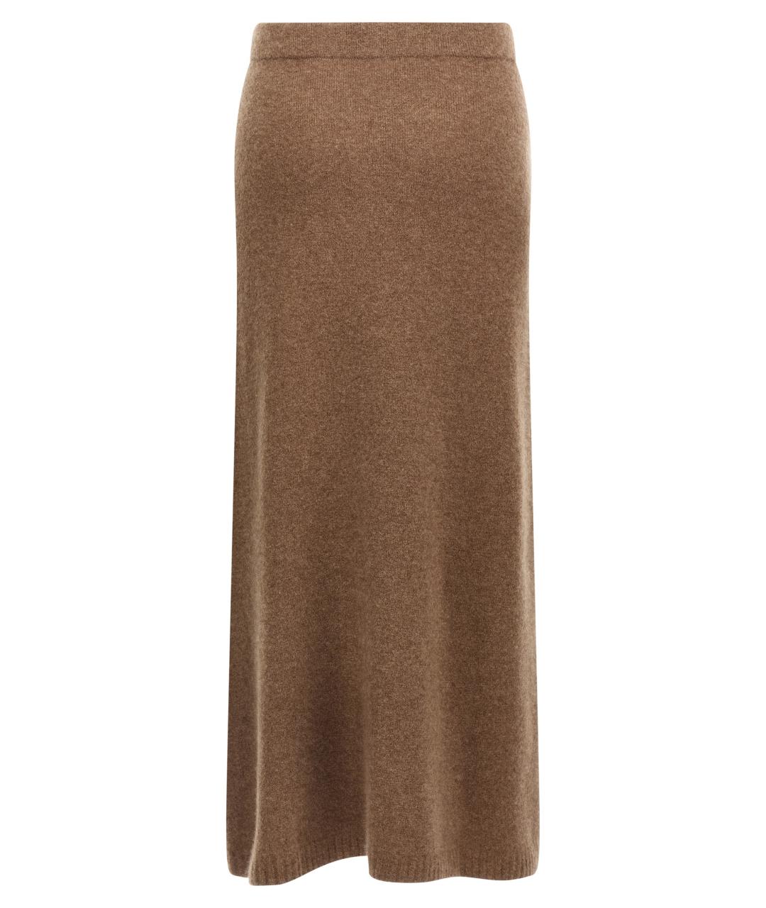 MAX MARA Коричневая шерстяная юбка миди, фото 2