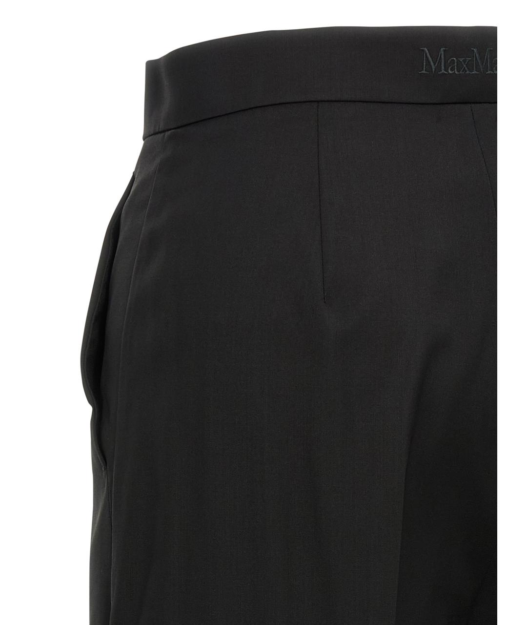 MAX MARA Черные шерстяные прямые брюки, фото 4