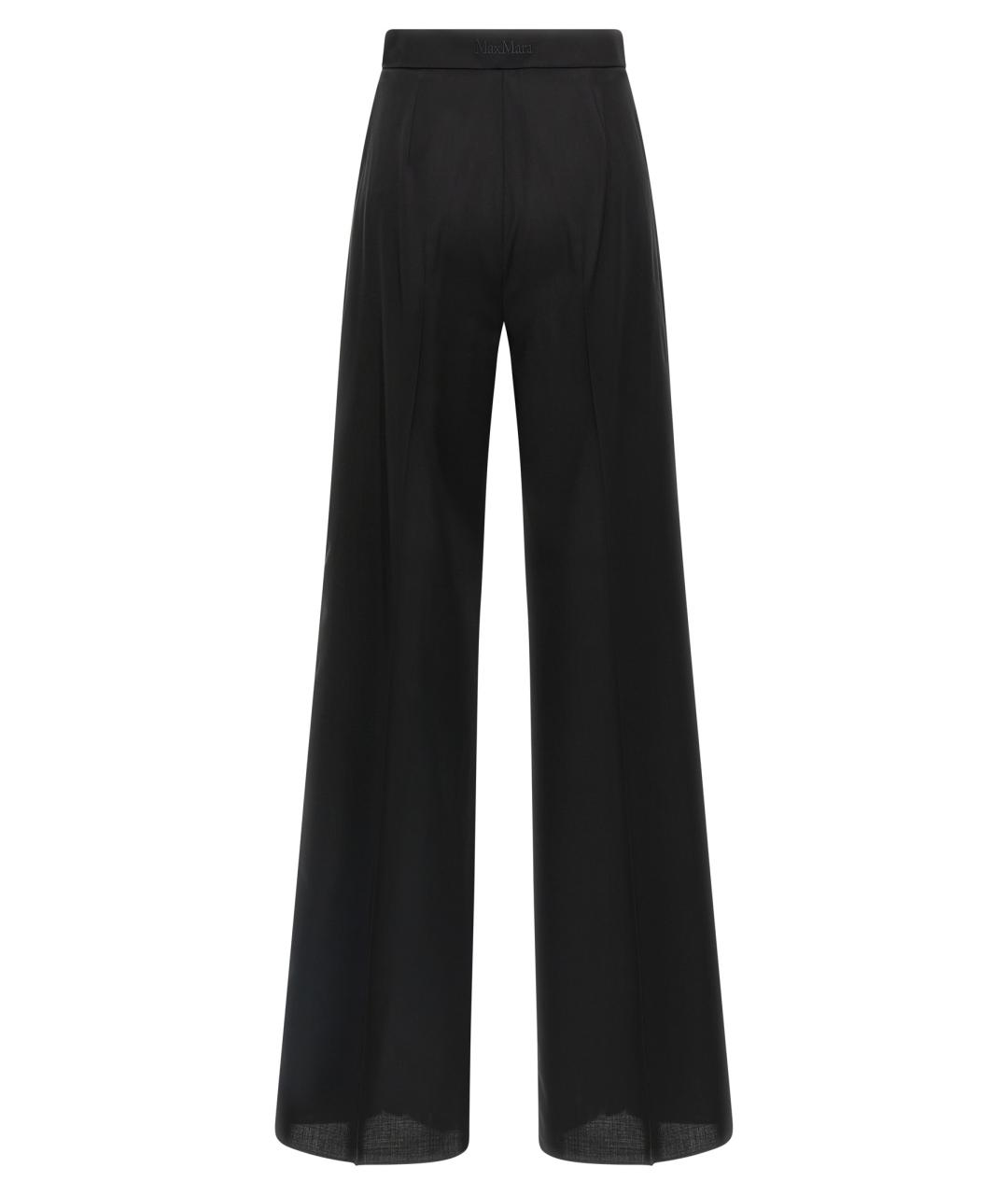 MAX MARA Черные шерстяные прямые брюки, фото 2