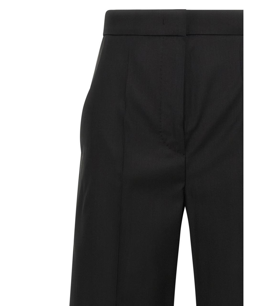 MAX MARA Черные шерстяные прямые брюки, фото 3