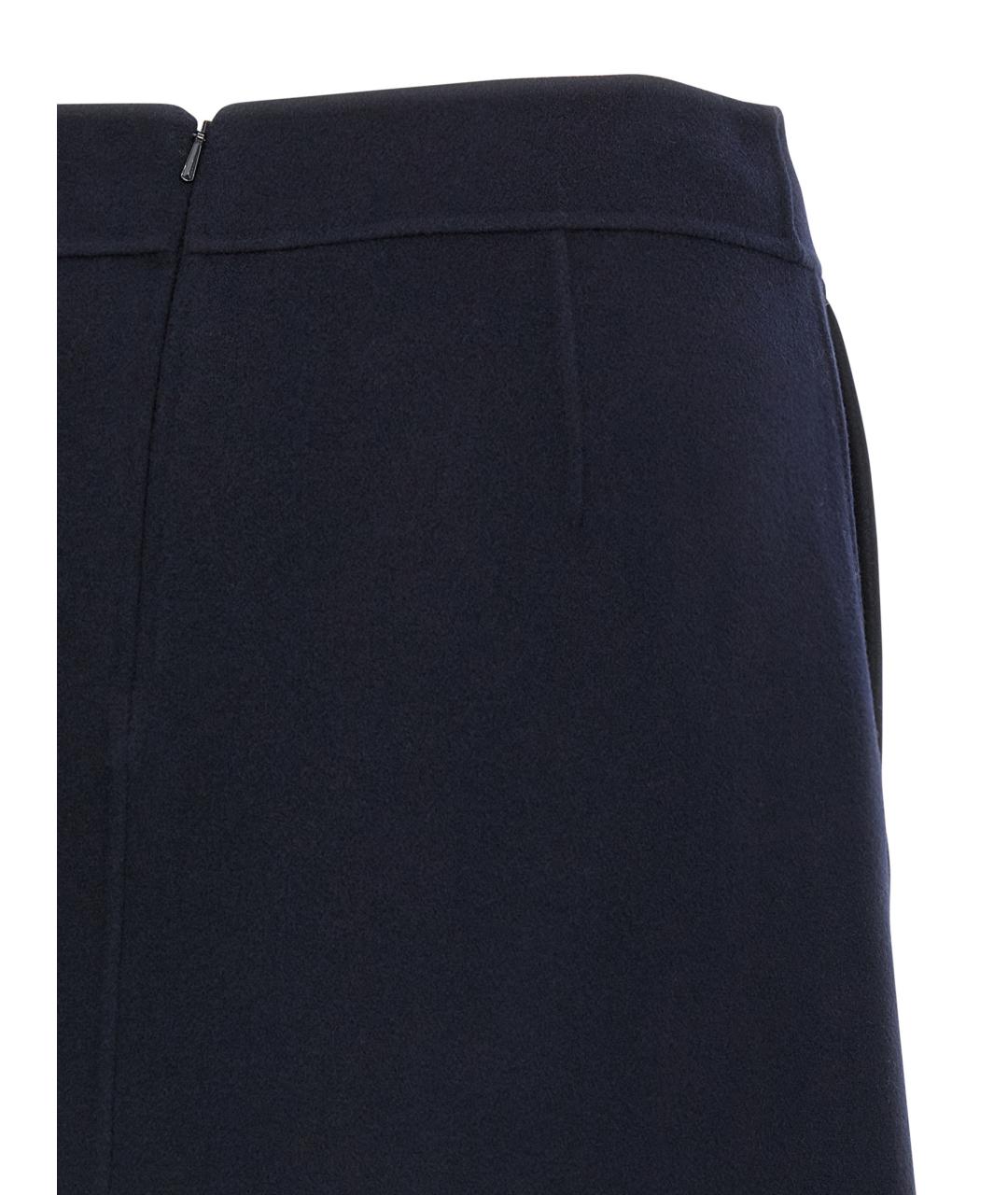 'S MAX MARA Темно-синяя шерстяная юбка мини, фото 4