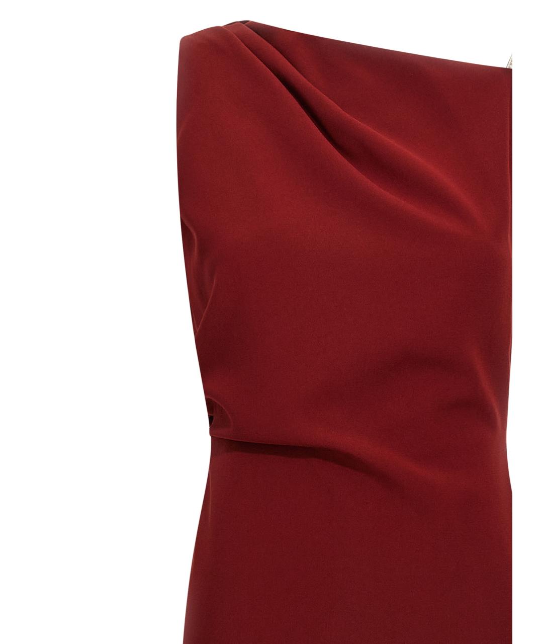 MAX MARA Бордовое ацетатное повседневное платье, фото 3