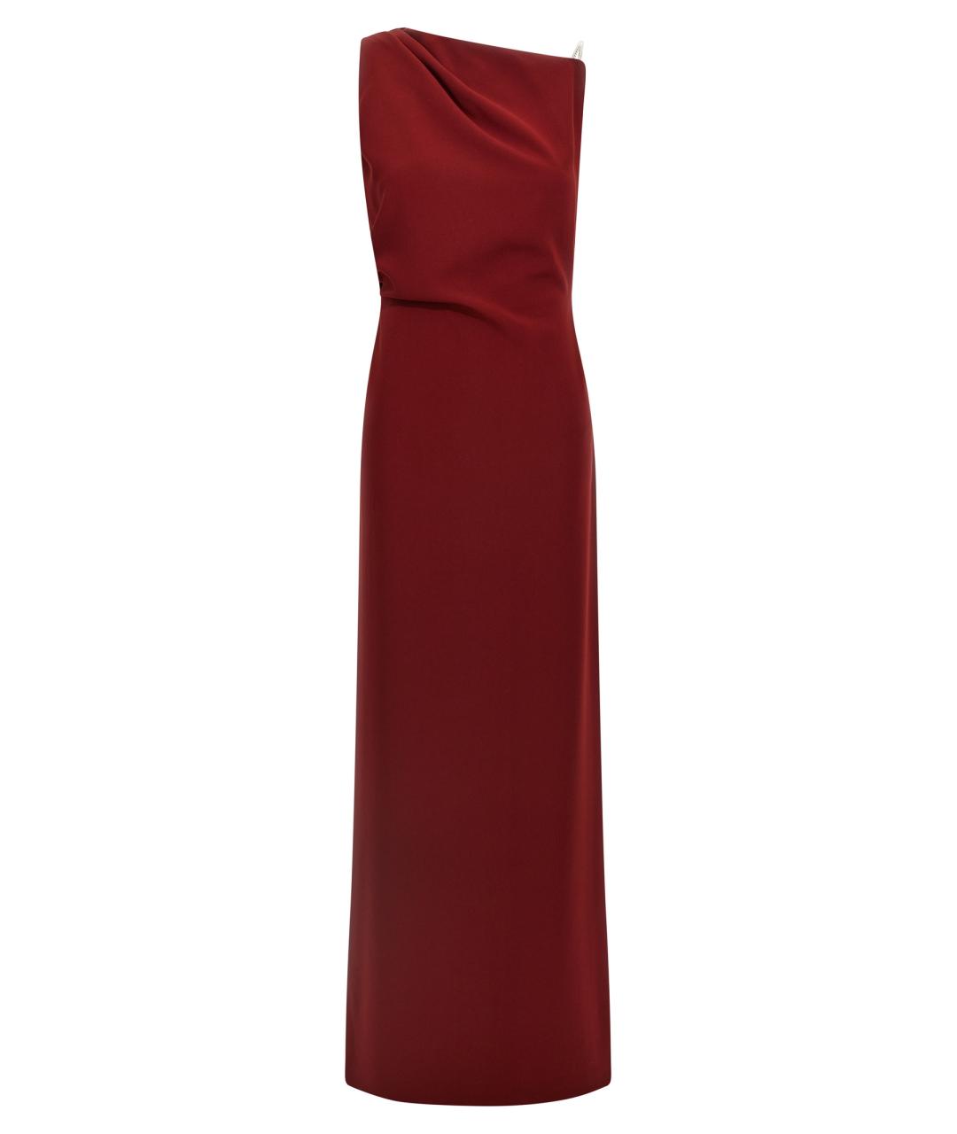 MAX MARA Бордовое ацетатное повседневное платье, фото 1