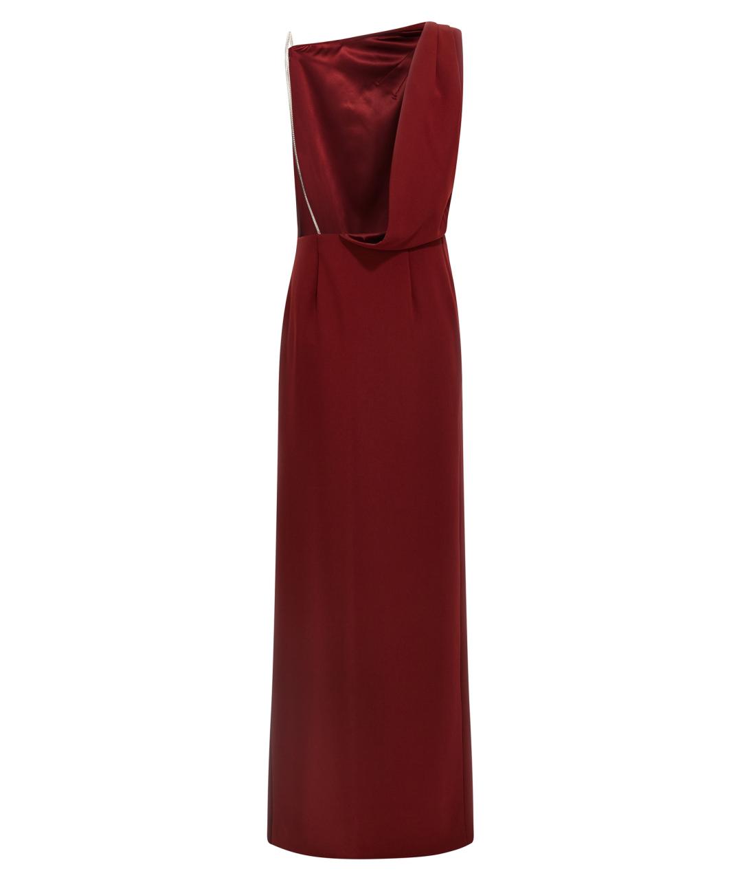 MAX MARA Бордовое ацетатное повседневное платье, фото 2